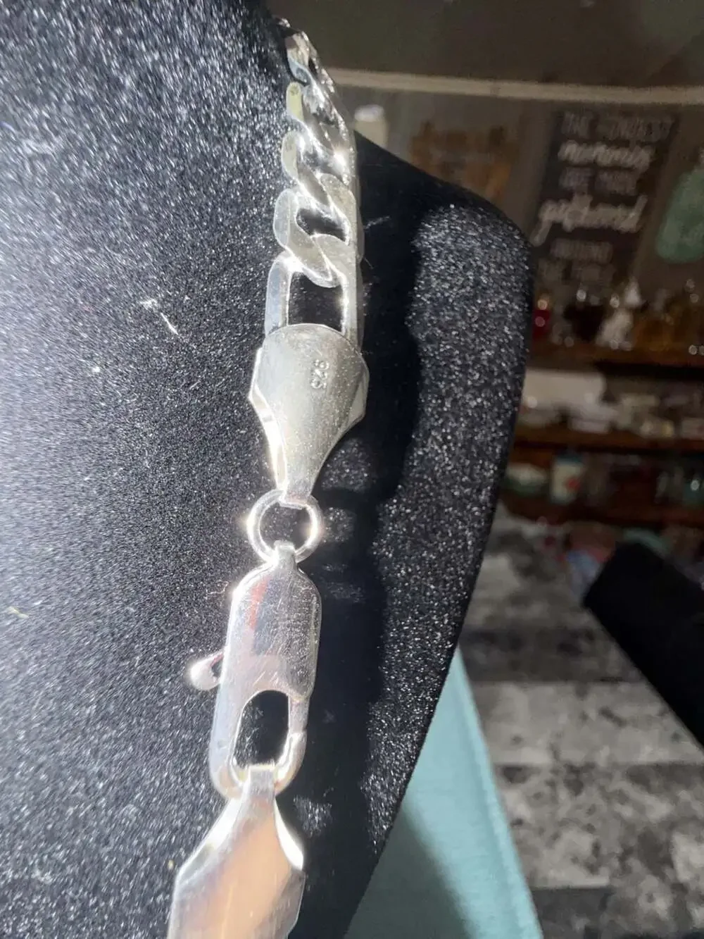 925 pvd played  Sterling Silver Figaro Link Chain 24 inch